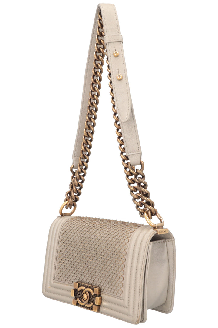 CHANEL Small Boy Bag Scales Gold