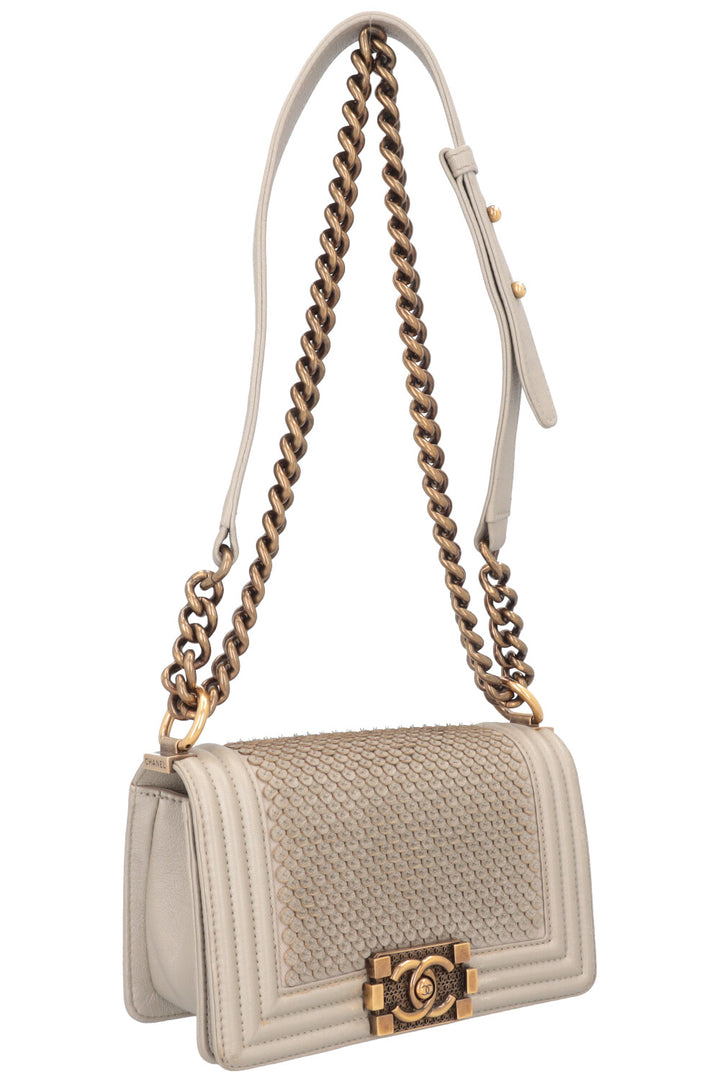 CHANEL Small Boy Bag Scales Gold