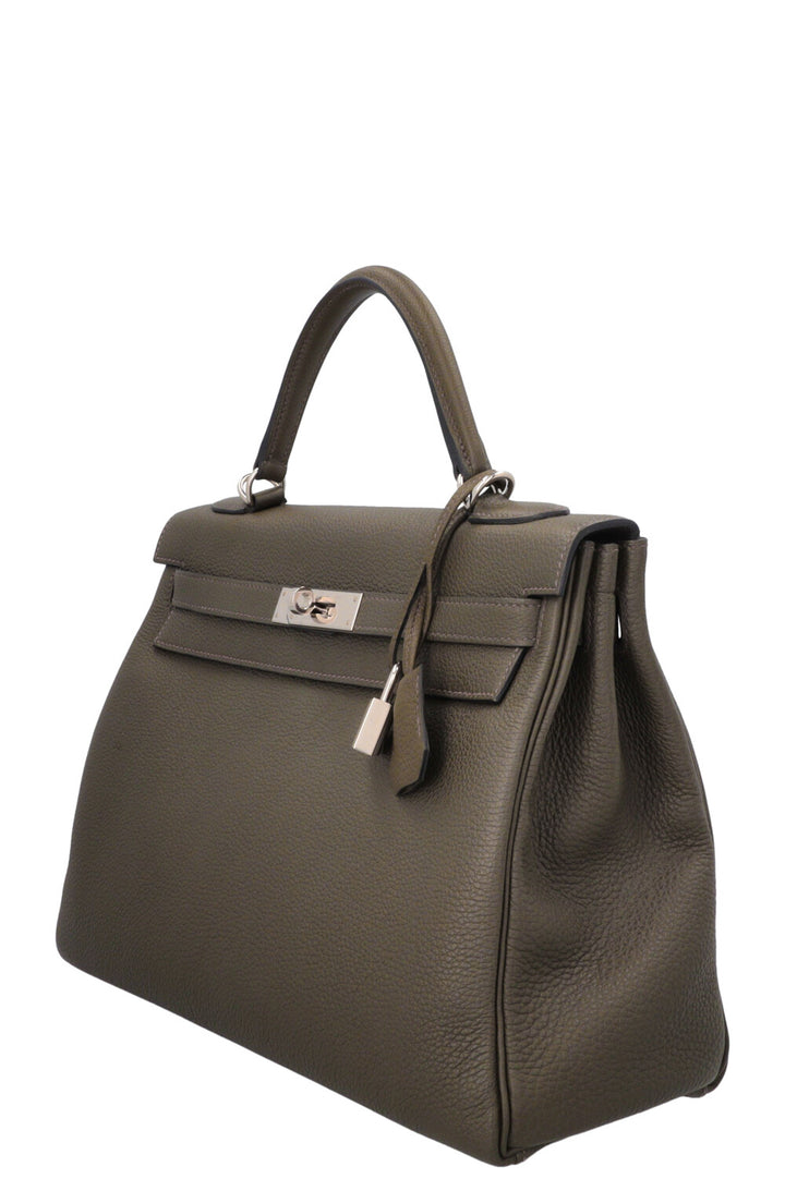 HERMÈS Kelly 32 Retourne Togo Vert de Gris
