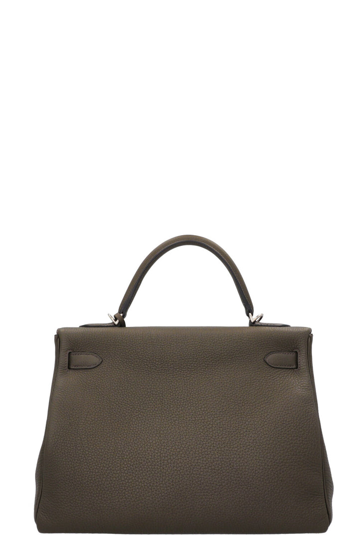 HERMÈS Kelly 32 Retourne Togo Vert de Gris