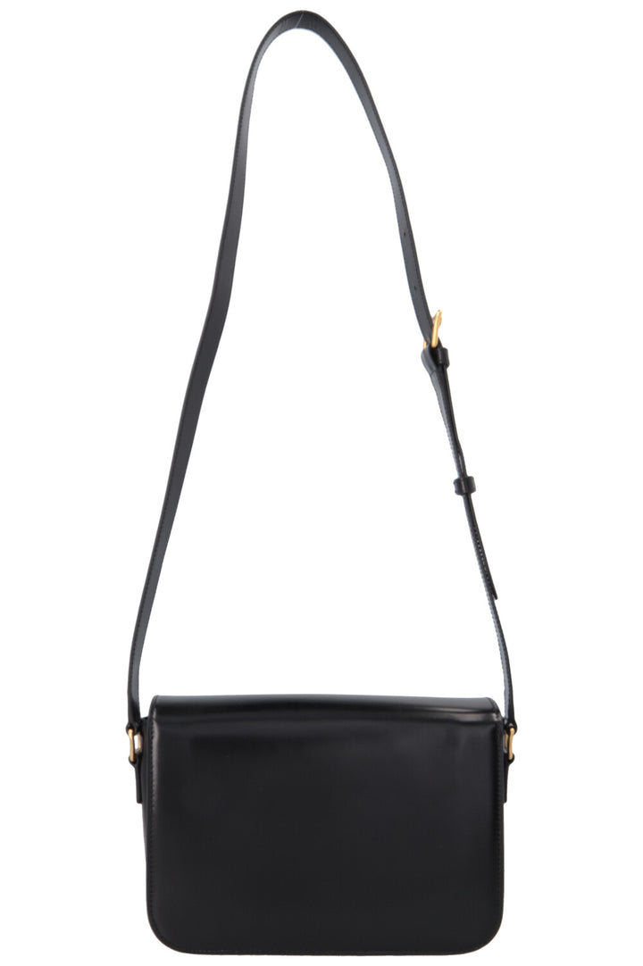 CELINE Triomphe Teen Crossbody Bag Black Shiny Leather