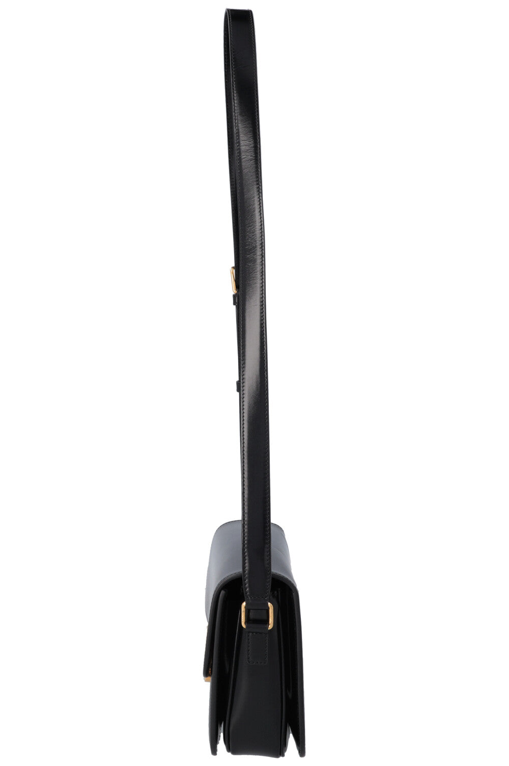 CELINE Triomphe Teen Crossbody Bag Black Shiny Leather