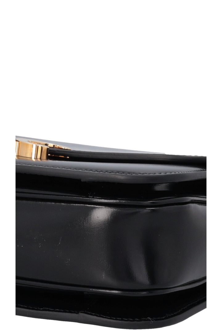 CELINE Triomphe Teen Crossbody Bag Black Shiny Leather