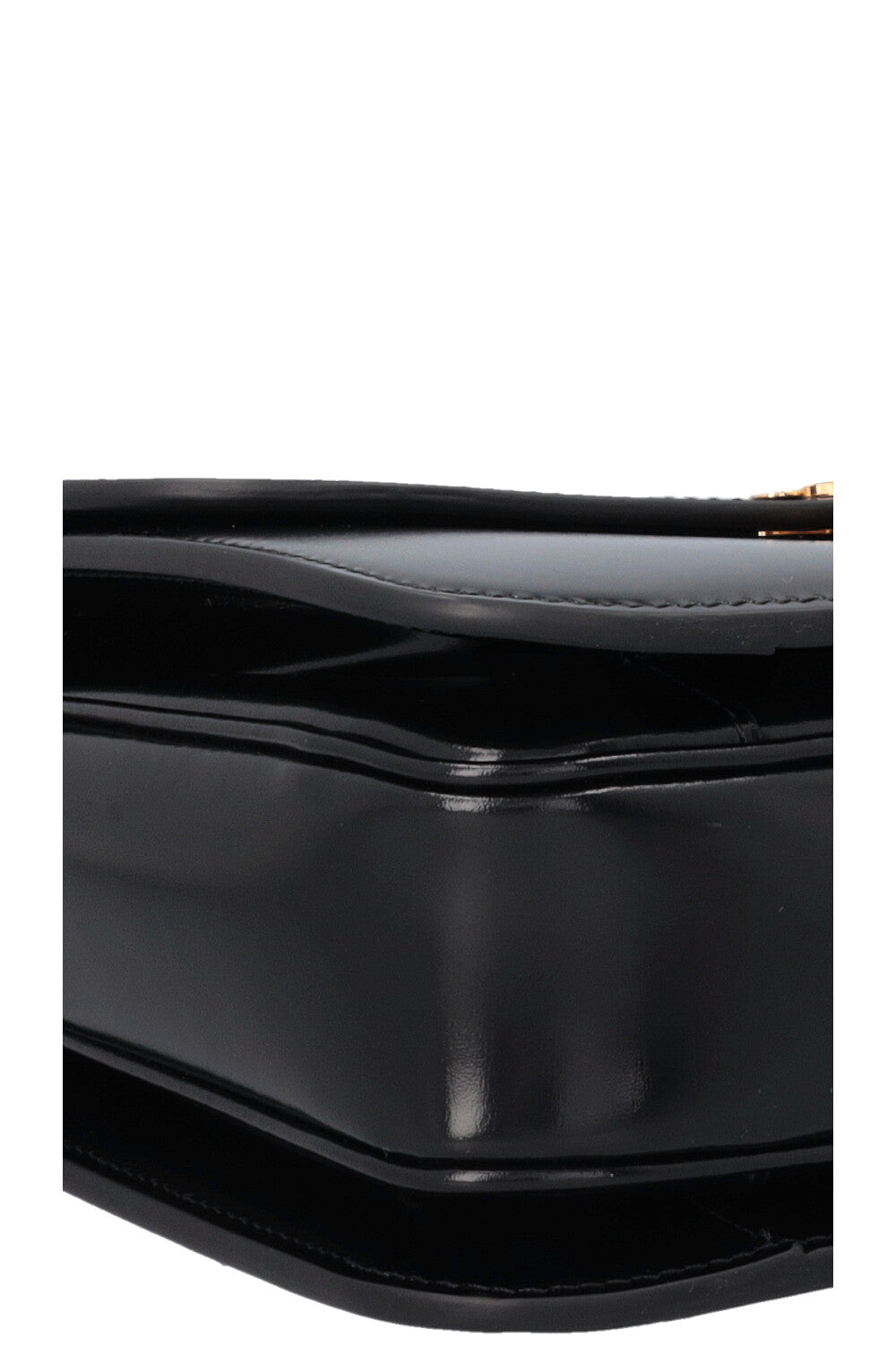 CELINE Triomphe Teen Crossbody Bag Black Shiny Leather