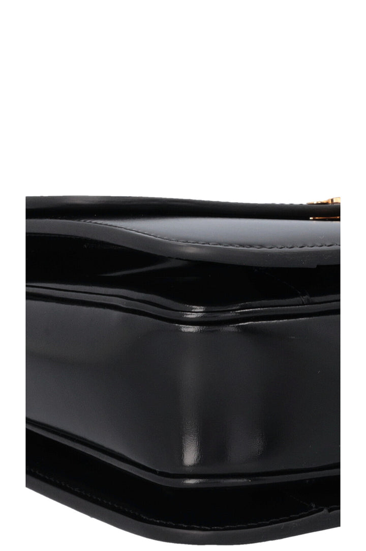 CELINE Triomphe Teen Crossbody Bag Black Shiny Leather