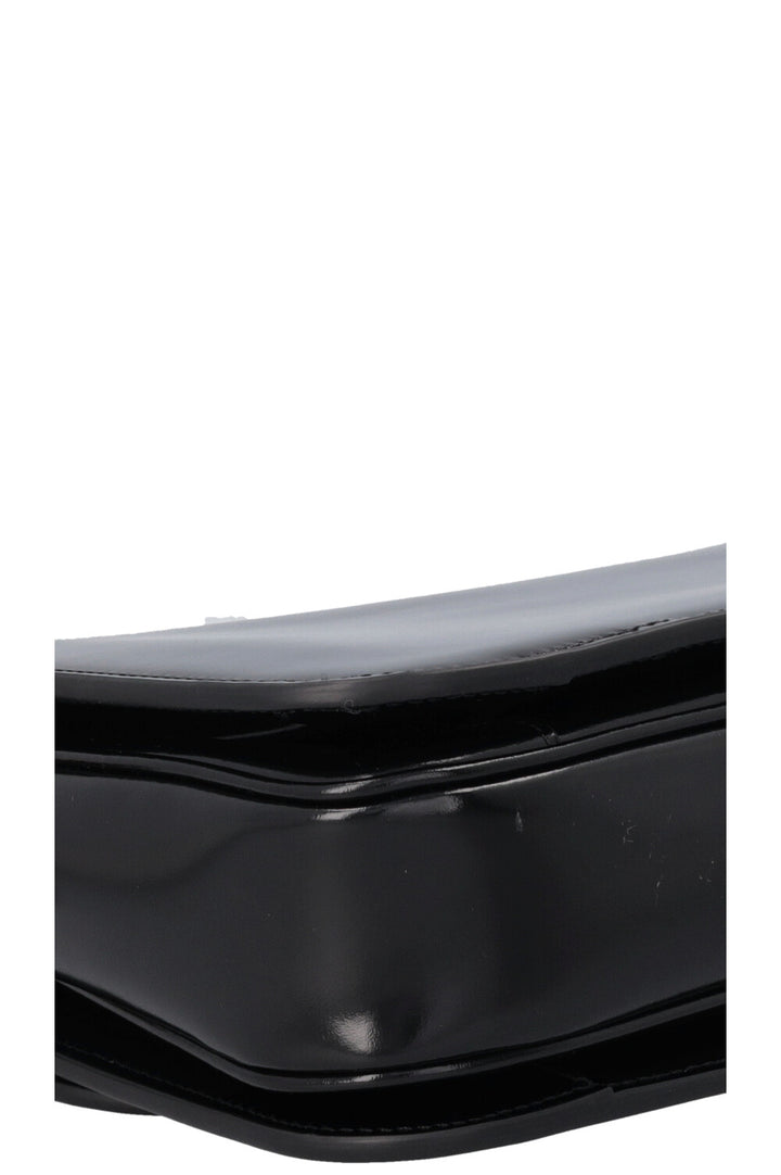 CELINE Triomphe Teen Crossbody Bag Black Shiny Leather