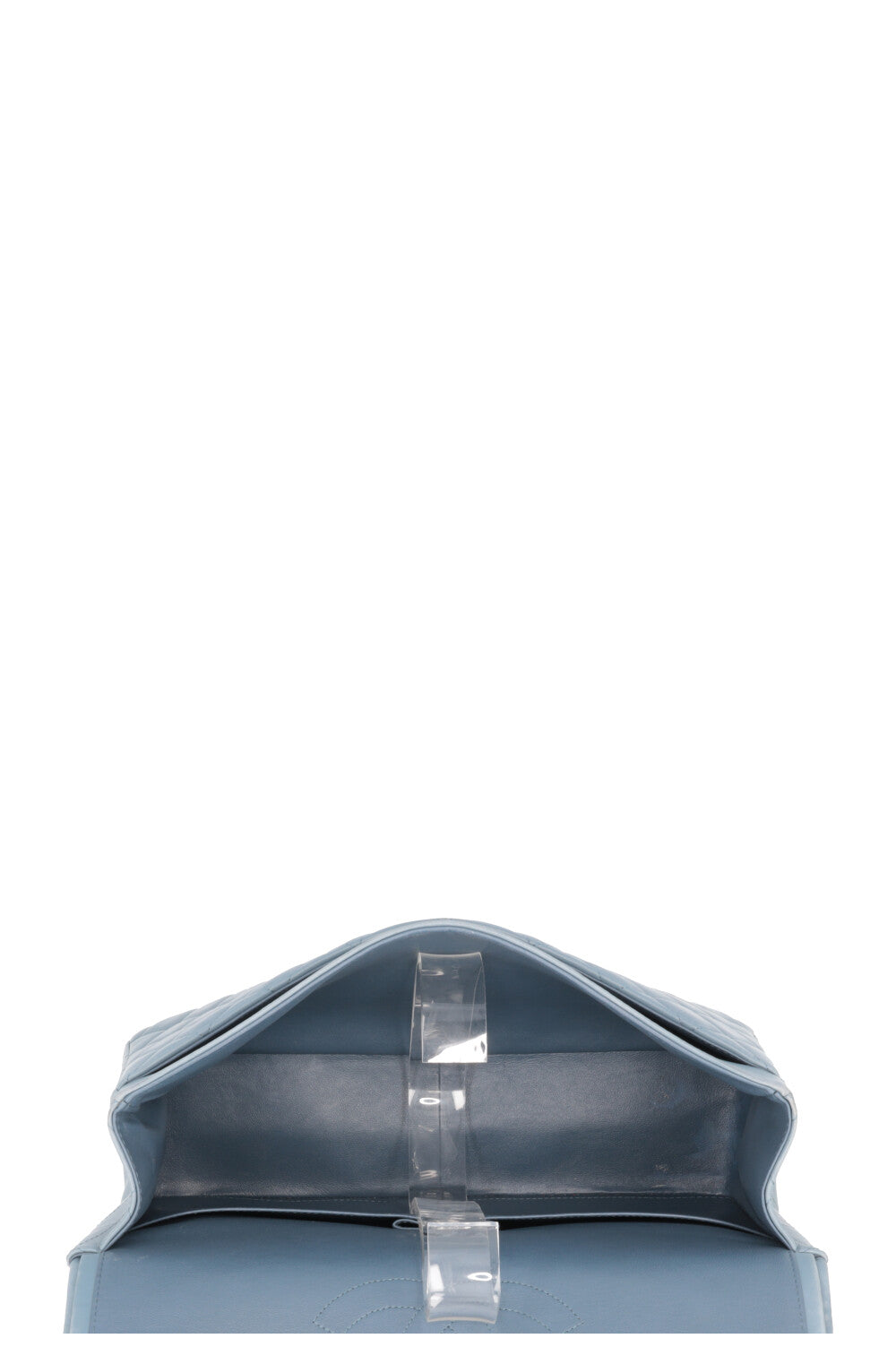 CHANEL Maxi Double Flap Bag Leather Blue