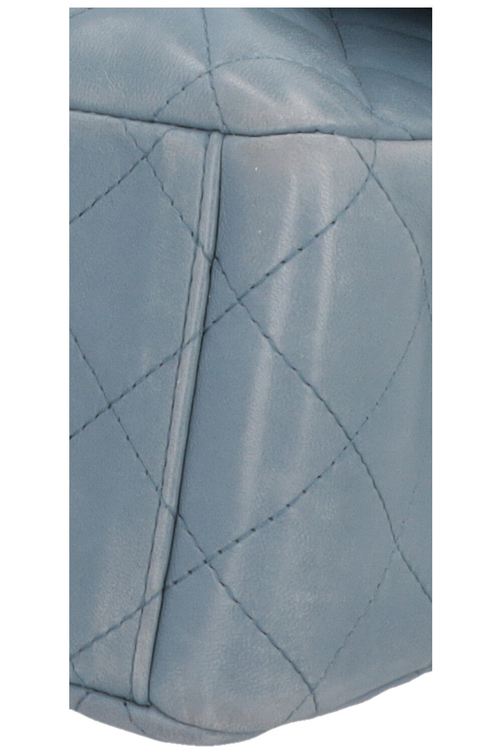 CHANEL Maxi Double Flap Bag Leather Blue