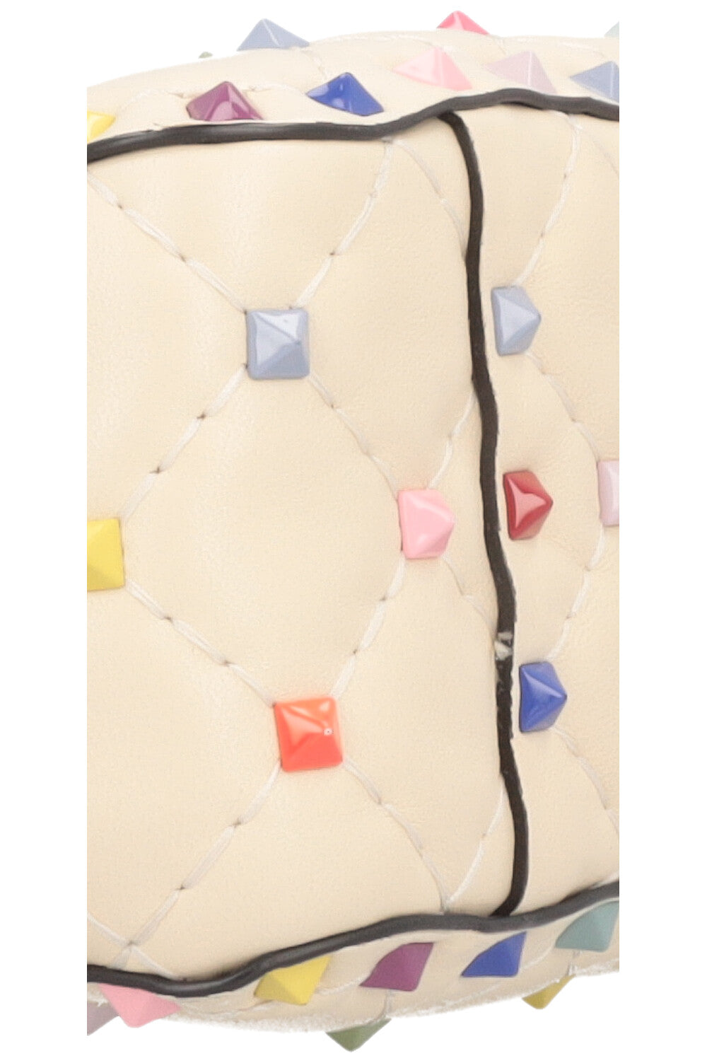 VALENTINO Medium Rockstud Spike Bag Creme Multicolor