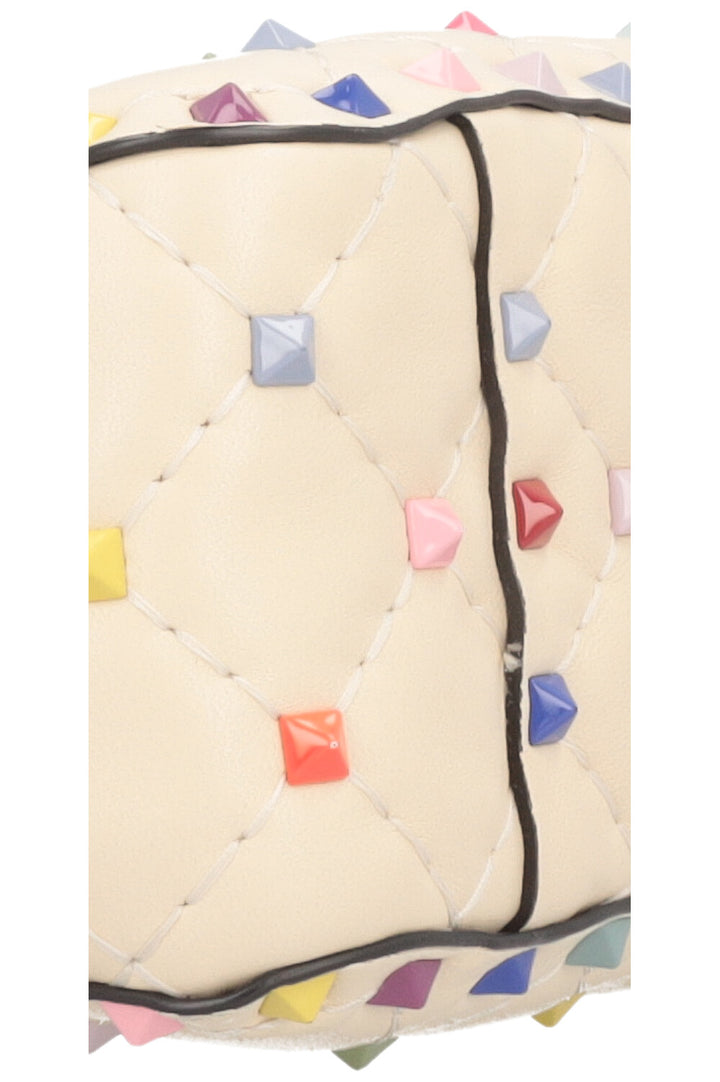 VALENTINO Medium Rockstud Spike Bag Creme Multicolor