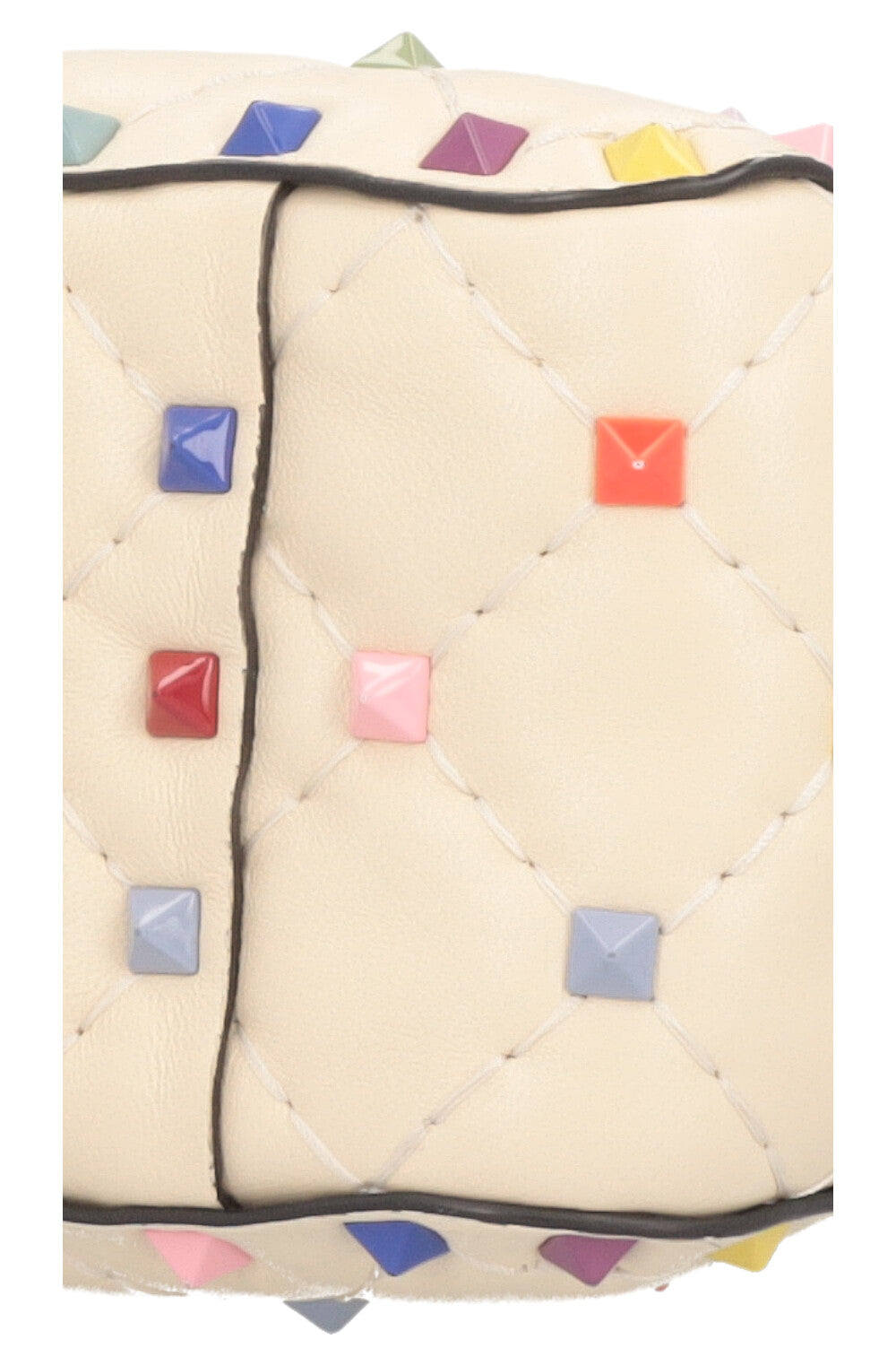 VALENTINO Medium Rockstud Spike Bag Creme Multicolor