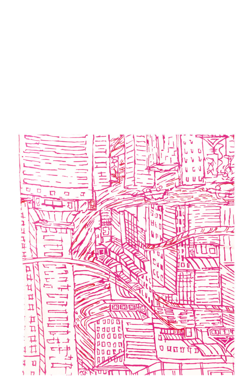 HERMÈS De Passage à Tokyo Carré 90 Soie Blanc Violet