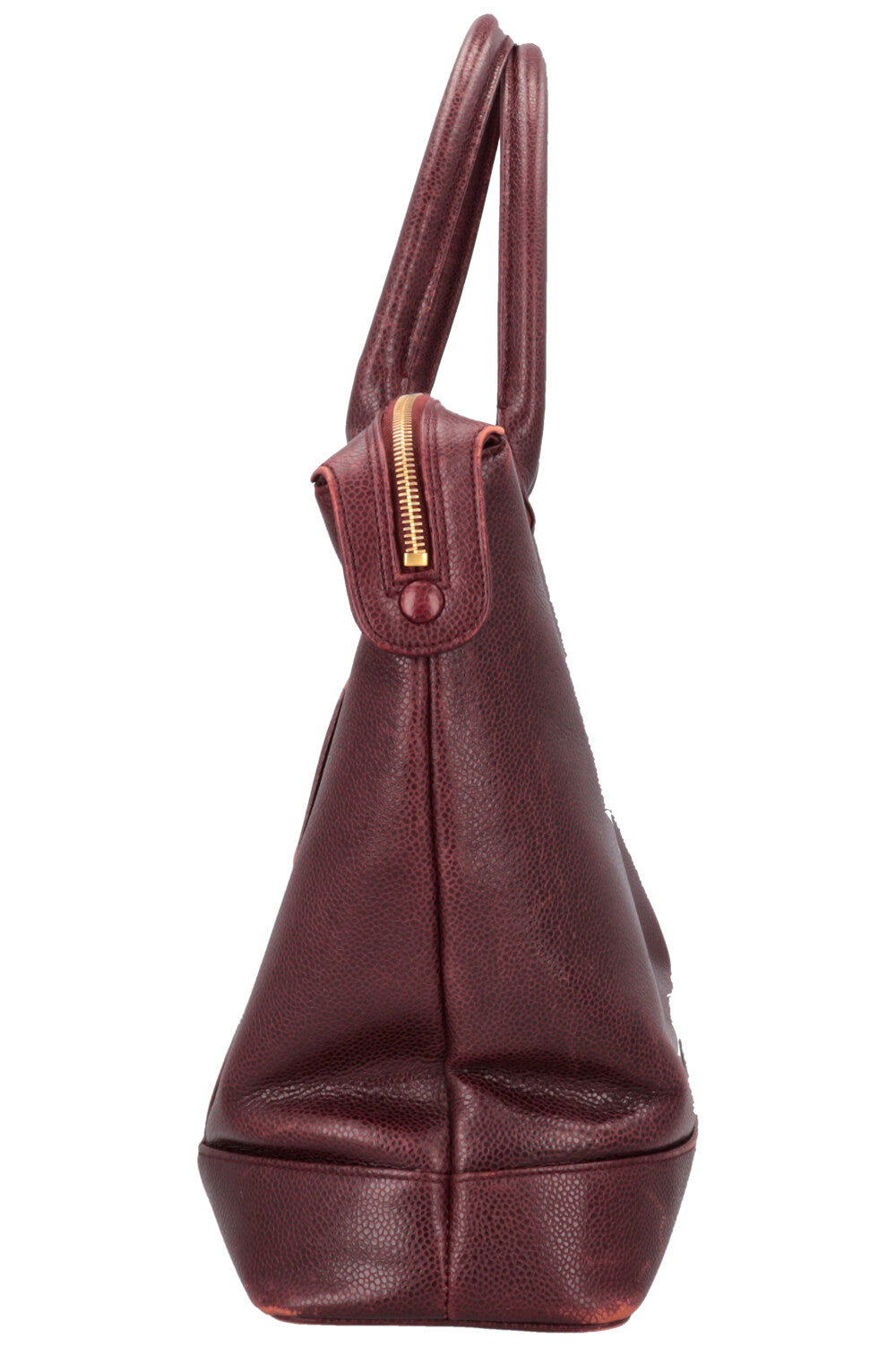 CHANEL Vintage CC Pocket Tote Caviar Bordeaux
