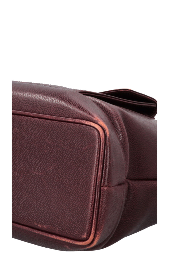 CHANEL Vintage CC Pocket Tote Caviar Bordeaux