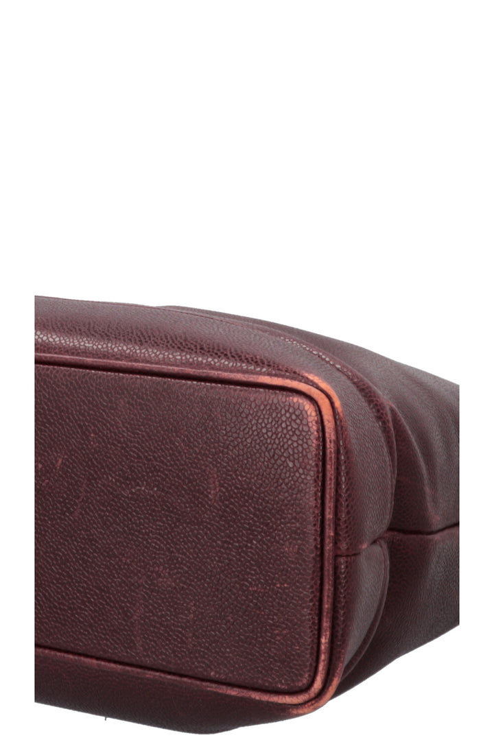 CHANEL Vintage CC Pocket Tote Caviar Bordeaux