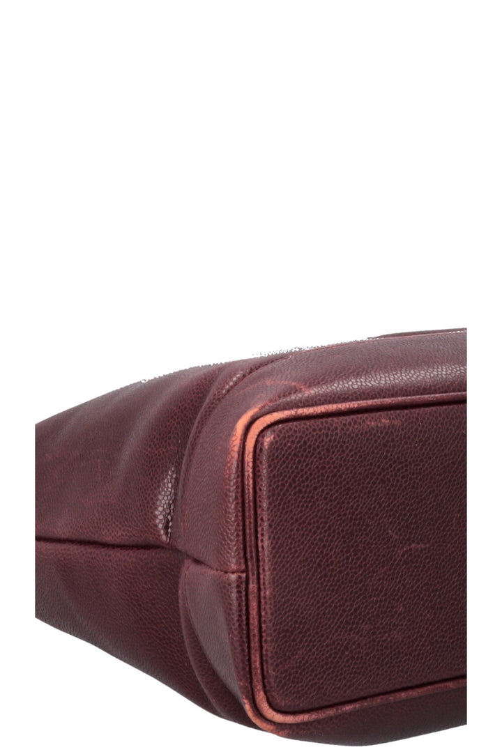 CHANEL Vintage CC Pocket Tote Caviar Bordeaux