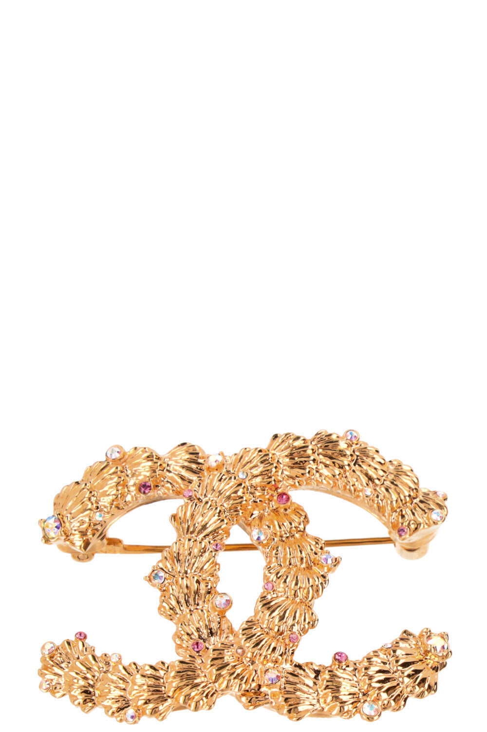 CHANEL Seashell CC Brooch Gold