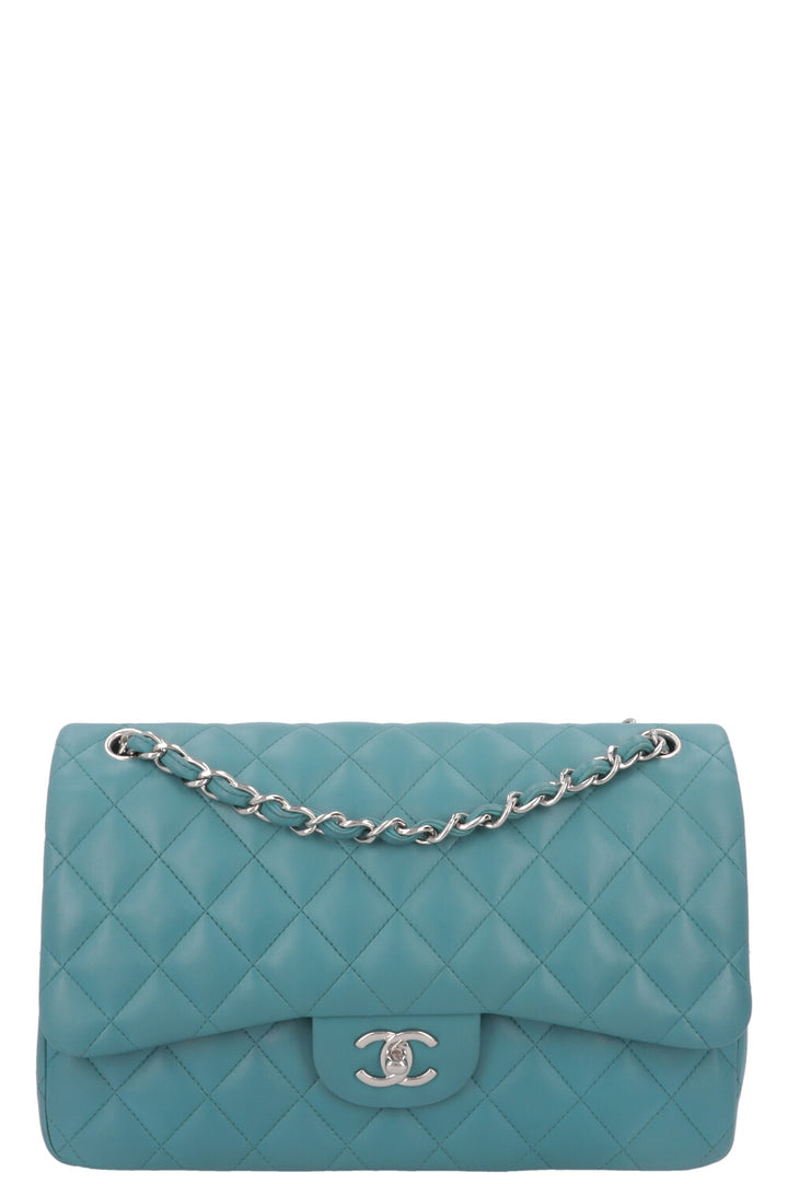 CHANEL Large Double Flap Blue