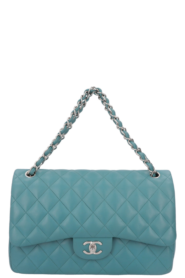 CHANEL Large Double Flap Blue