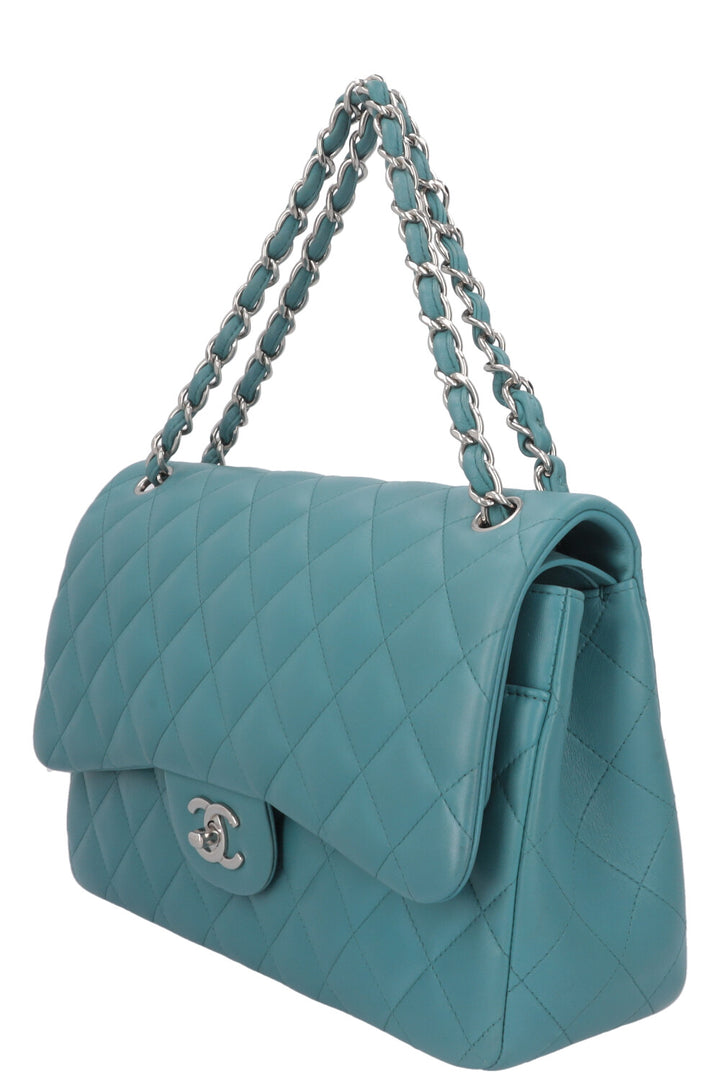 CHANEL Large Double Flap Blue