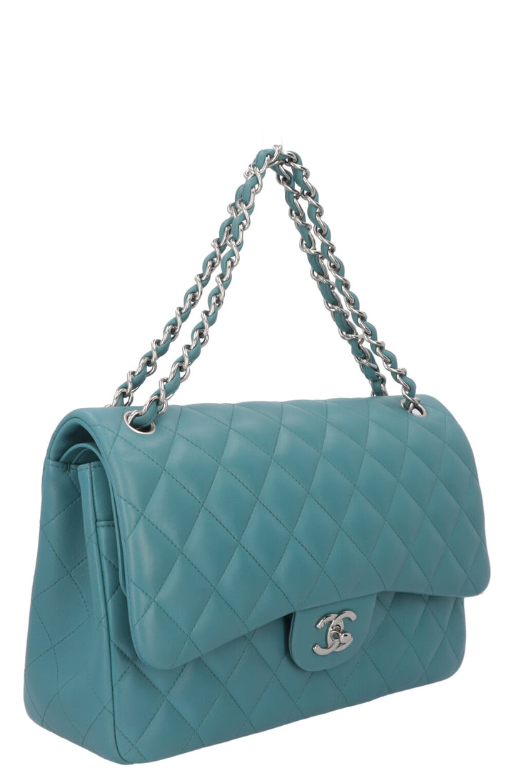 CHANEL Large Double Flap Blue