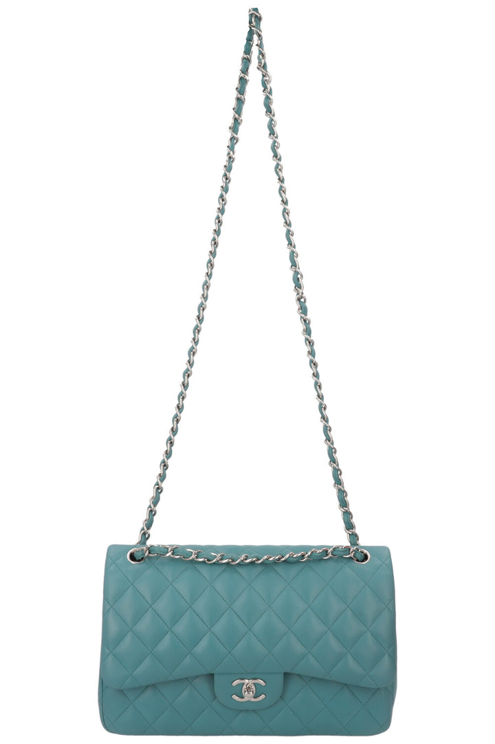 CHANEL Large Double Flap Blue