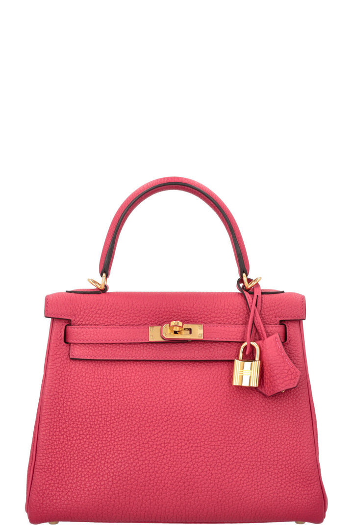 HERMES Kelly 25 Retourne Togo Framboise