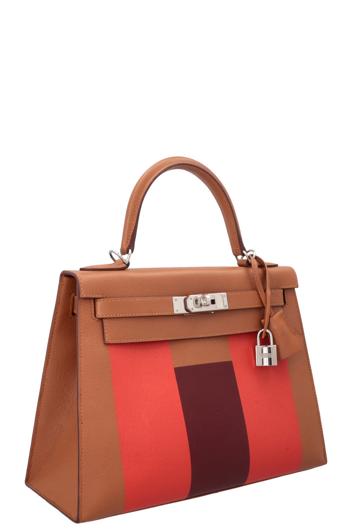 HERMÈS Kelly 28 Sellier Kellygraphie Lettre H Epsom Gold