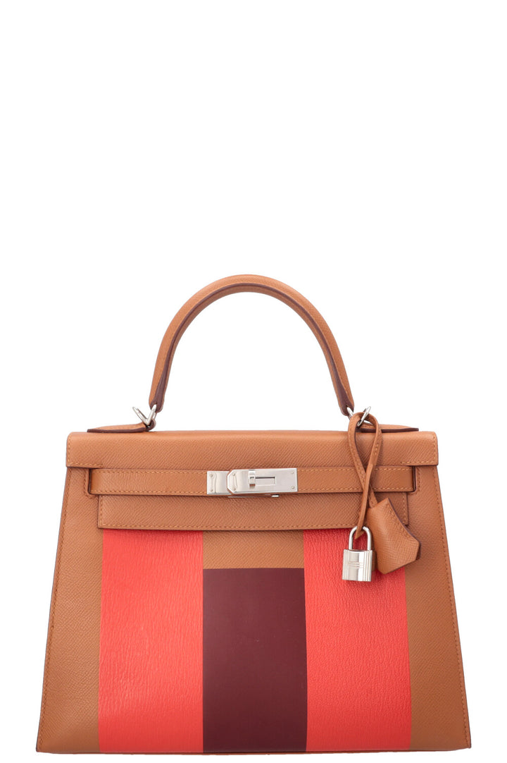 HERMÈS Kelly 28 Sellier Kellygraphie Lettre H Epsom Gold