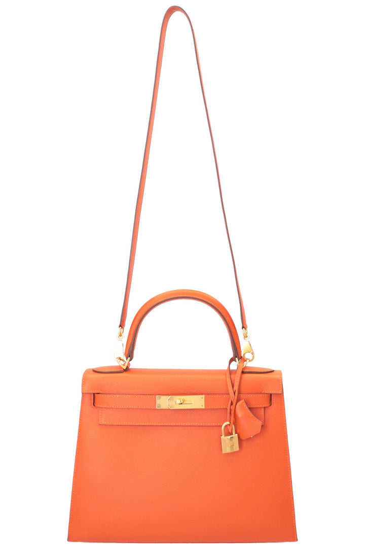 HERMÈS Kelly 28 Sellier Epsom Fire