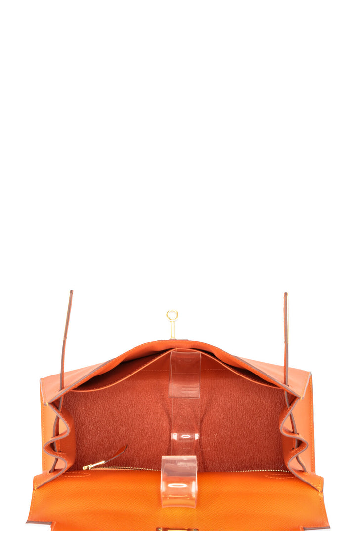 HERMÈS Kelly 28 Sellier Epsom Fire