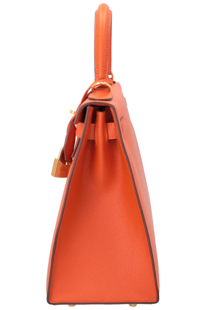 HERMÈS Kelly 28 Sellier Epsom Fire