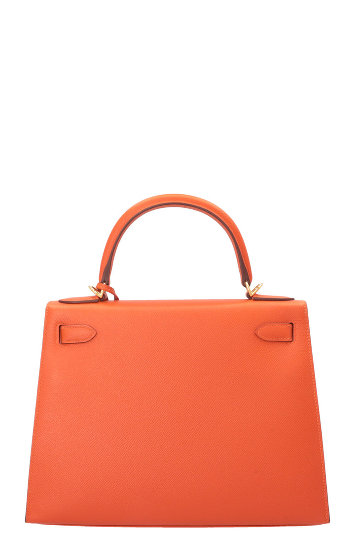 HERMÈS Kelly 28 Sellier Epsom Fire