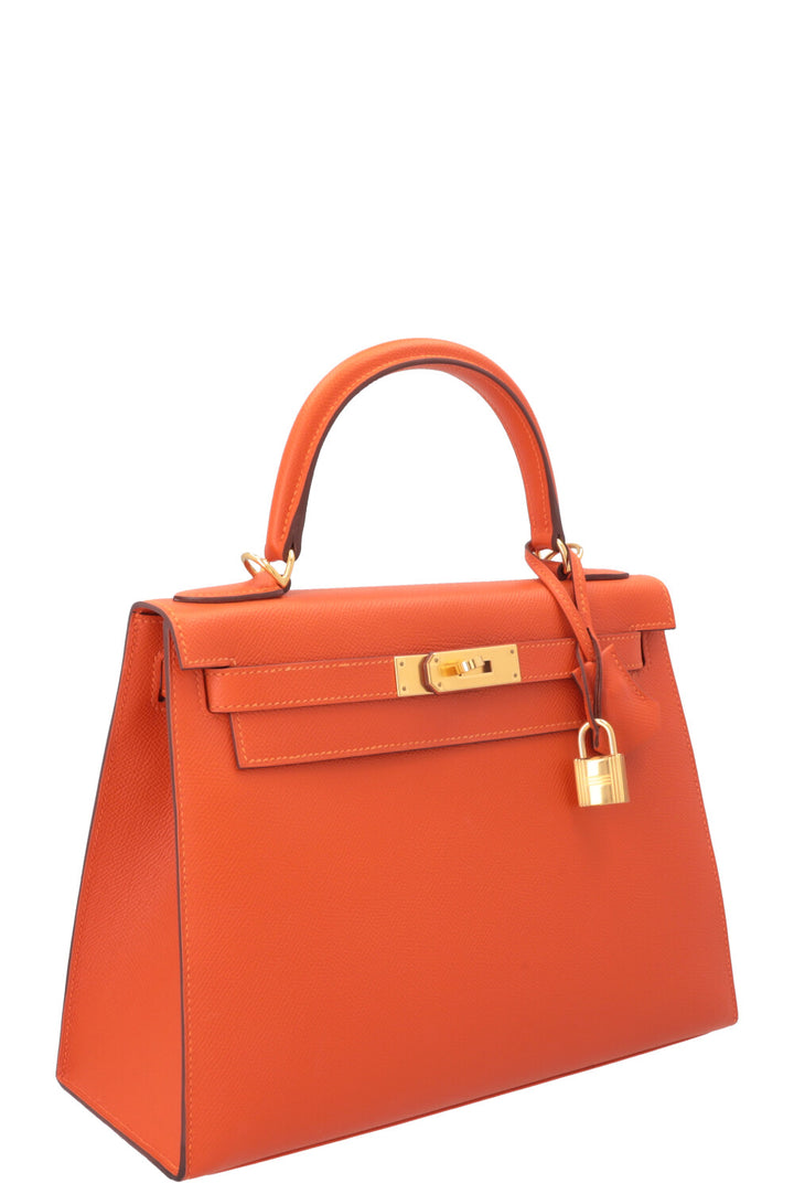 HERMÈS Kelly 28 Sellier Epsom Fire