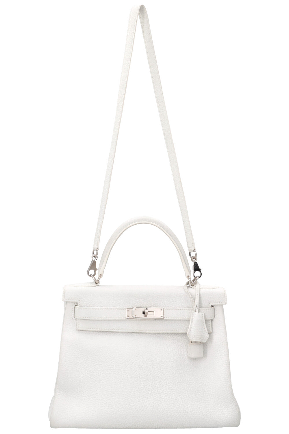 HERMÈS Kelly 28 Clemence Blanc