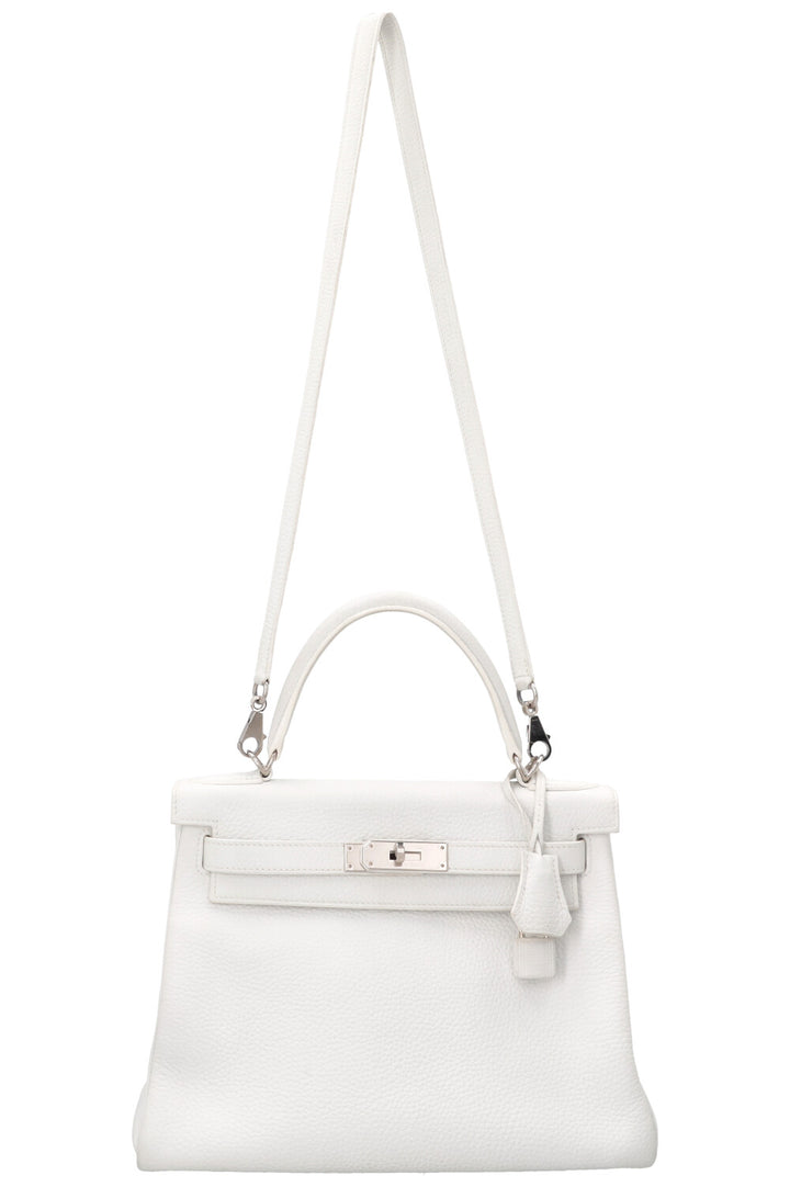 HERMÈS Kelly 28 Clemence Blanc