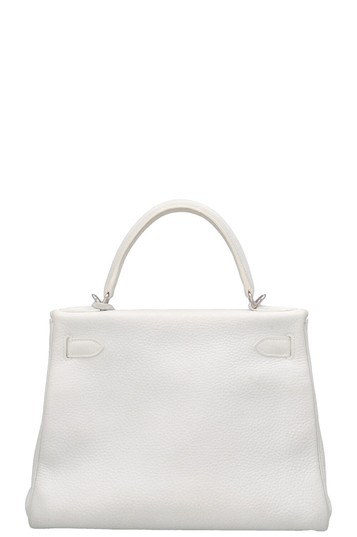 HERMÈS Kelly 28 Clemence Blanc