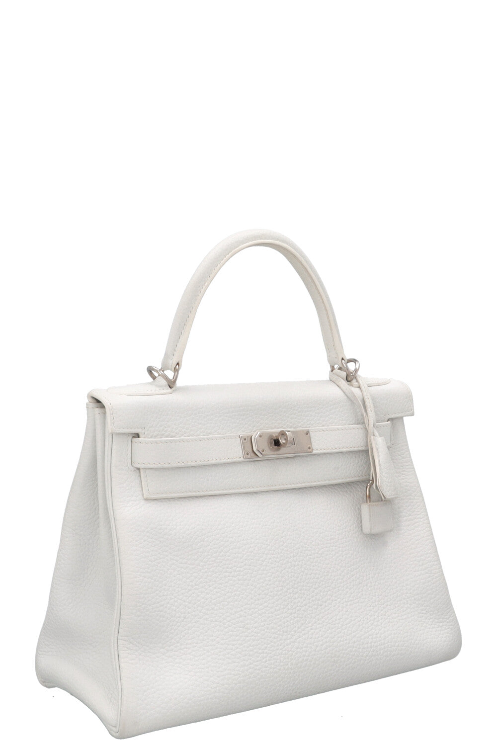HERMÈS Kelly 28 Clemence Blanc