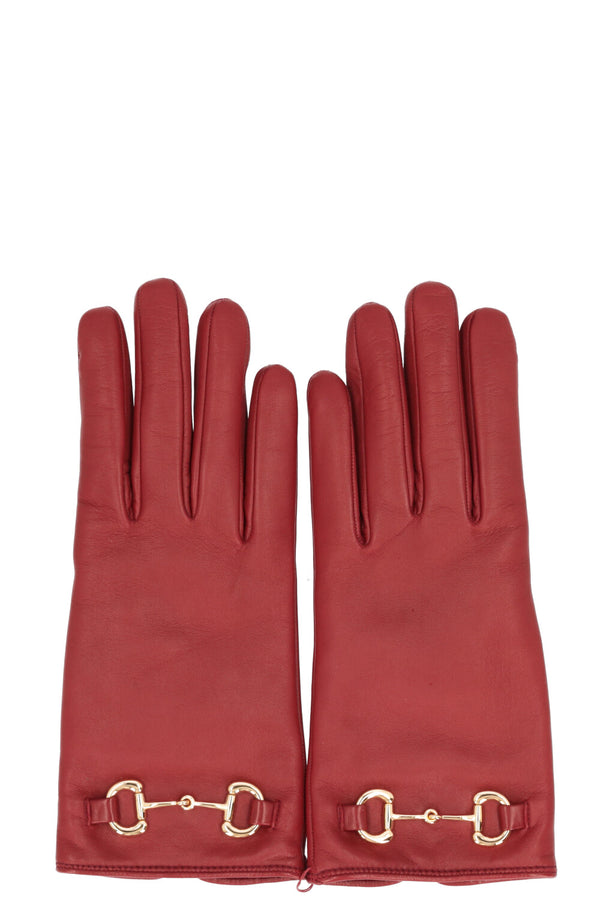 Gants GUCCI Horsebit en cuir rouge