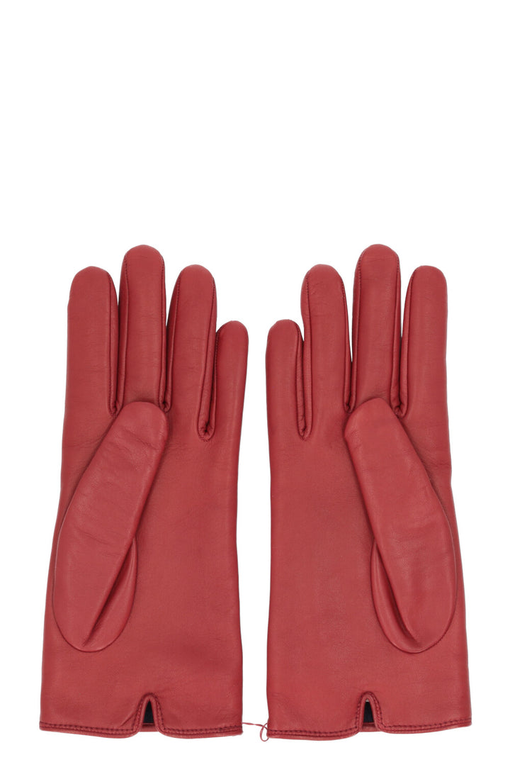 GUCCI Horsebit Gloves Leather Red
