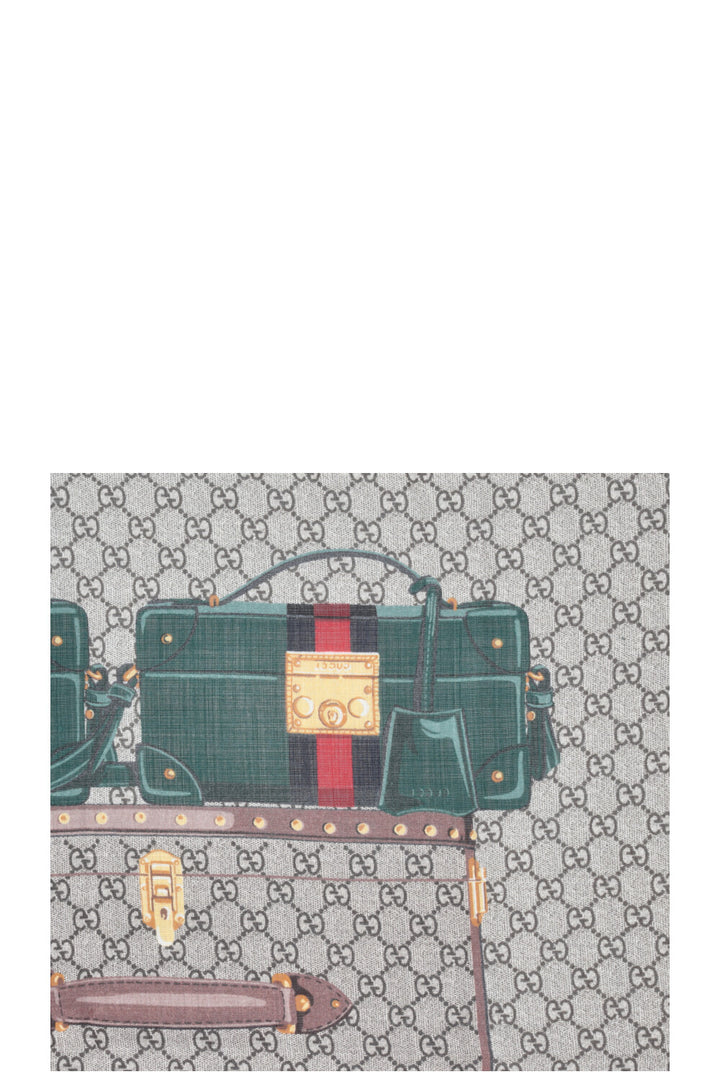 Foulard GUCCI Bagage Laine Marron Vert