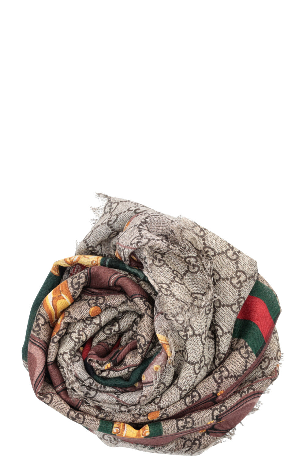 Foulard GUCCI Bagage Laine Marron Vert