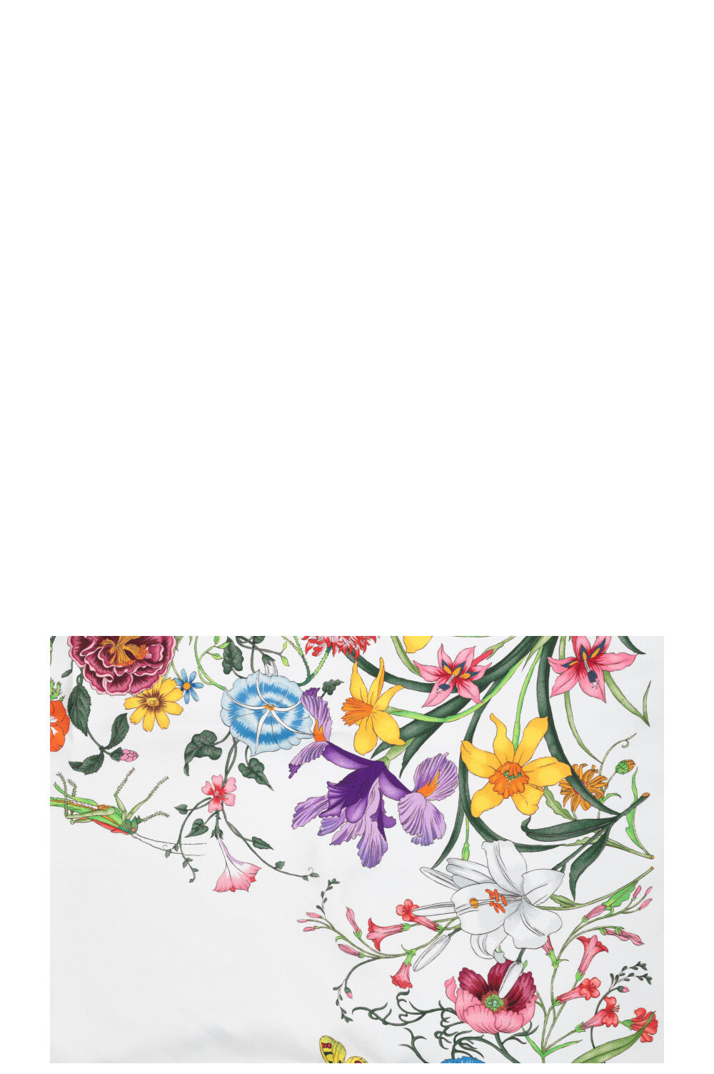 GUCCI Flora 90 Carré Soie Multicolore Blanc