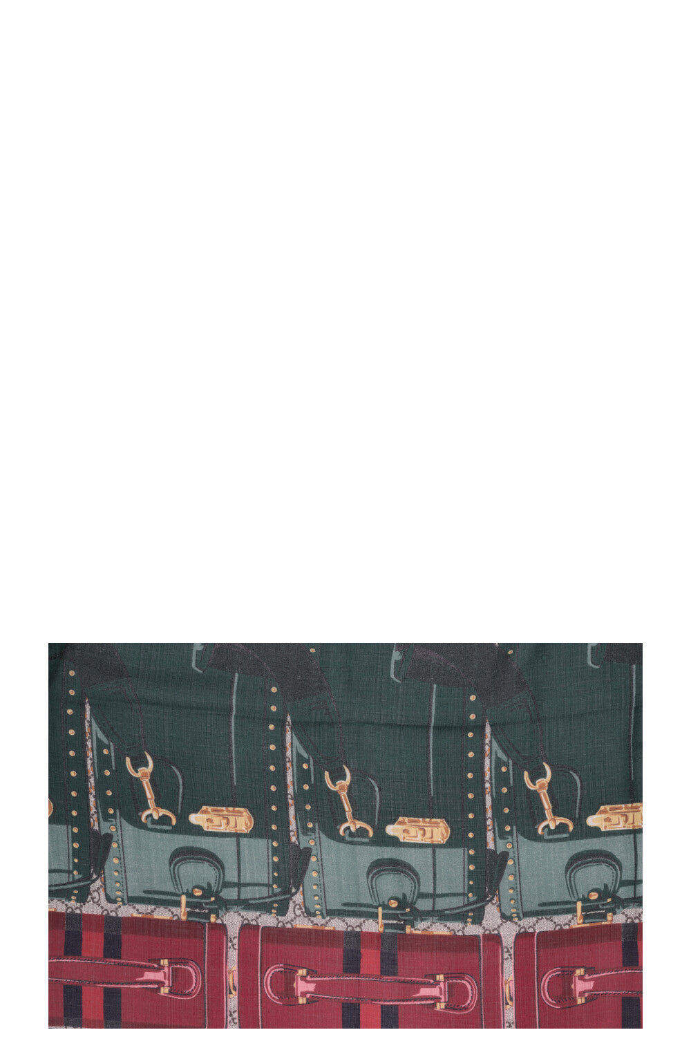 GUCCI Valigeria GG Scarf Supreme Green Red