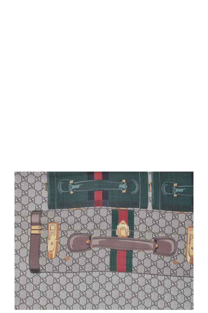 GUCCI Valigeria GG Scarf Supreme Green Red