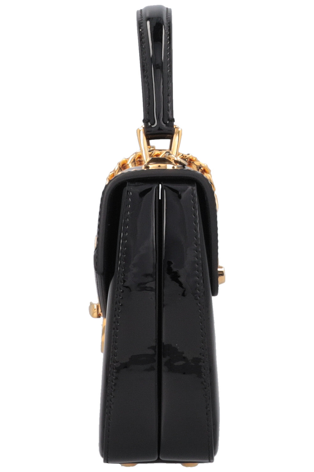 Sac à main GUCCI Sylvie 1969 Mini à poignée supérieure, noir verni