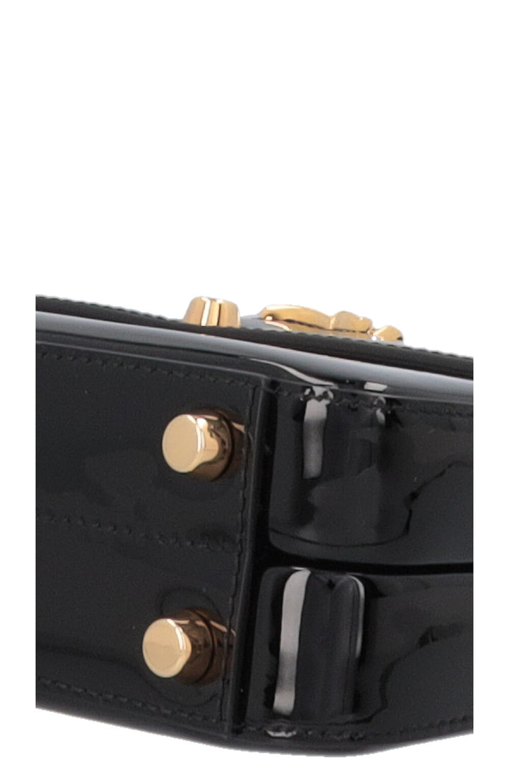 Sac à main GUCCI Sylvie 1969 Mini à poignée supérieure, noir verni