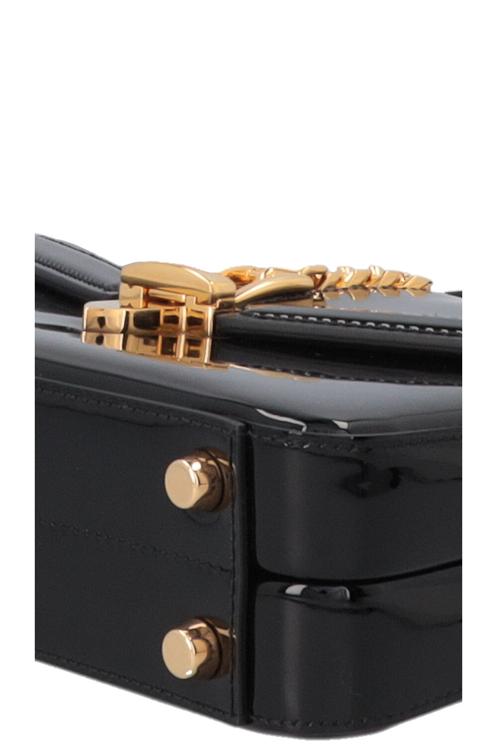 Sac à main GUCCI Sylvie 1969 Mini à poignée supérieure, noir verni