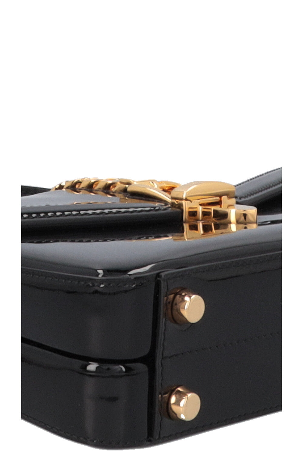 Sac à main GUCCI Sylvie 1969 Mini à poignée supérieure, noir verni