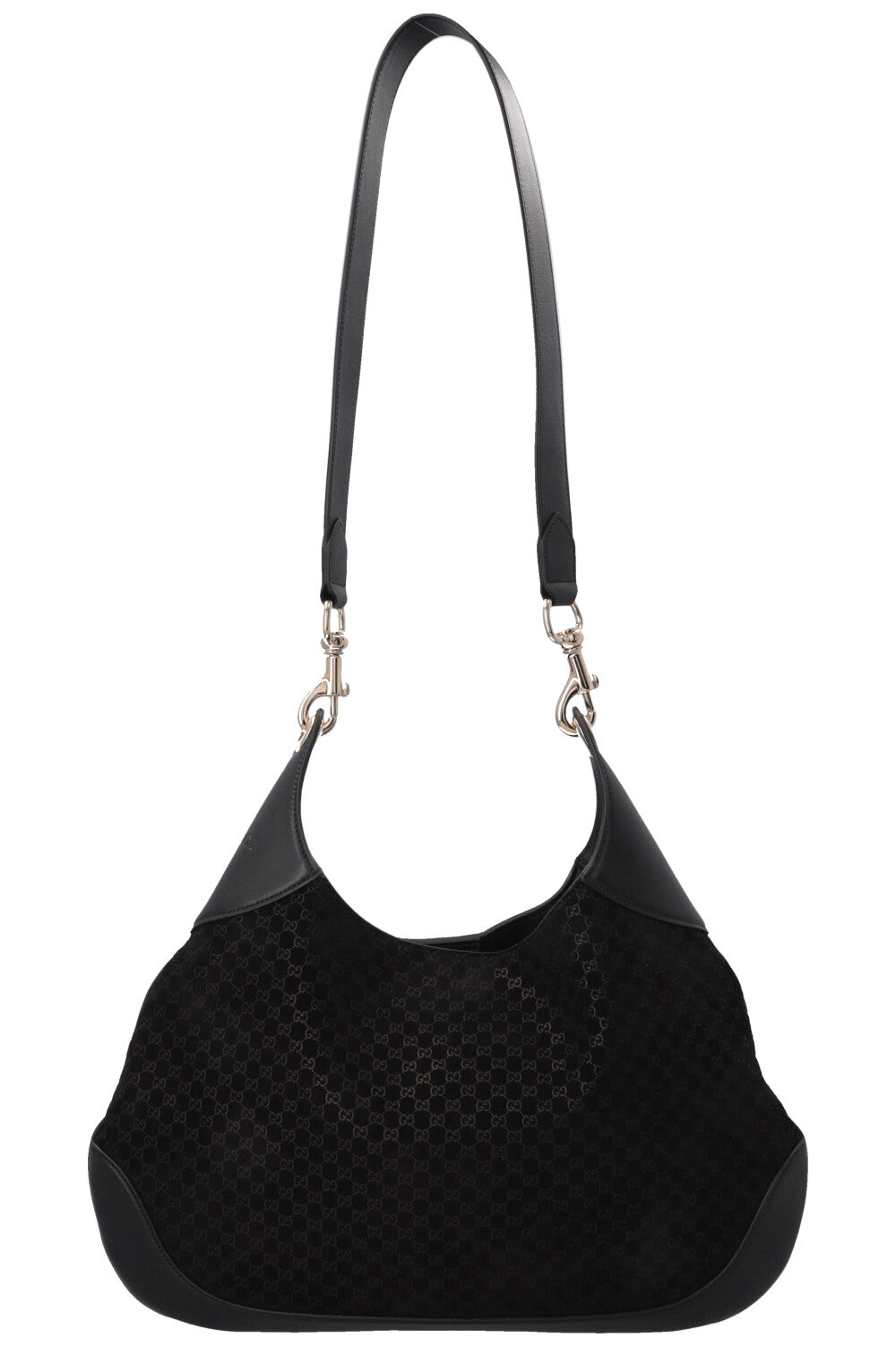 GUCCI B Shoulder Bag Suede Black